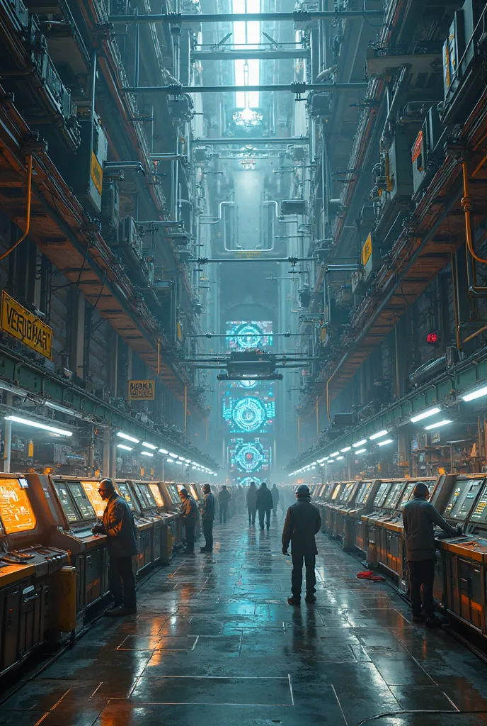 Warehouse of futuristic scientific equipment