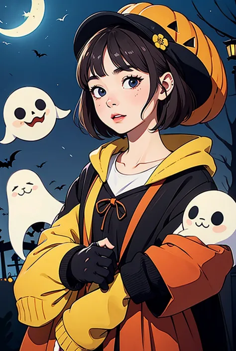 mascot characters、Ghost、Halloween