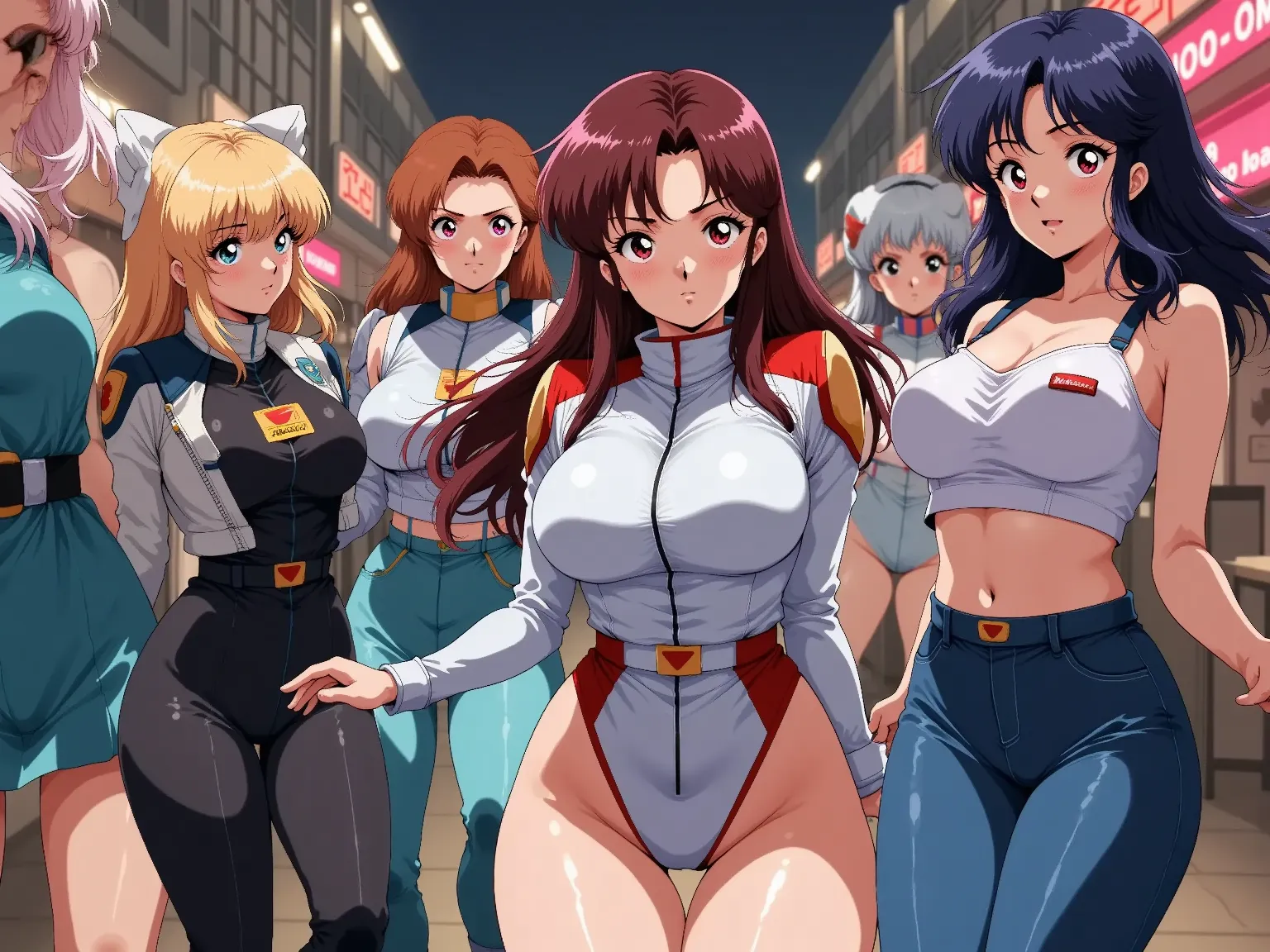 (comic market:1.2),cosplayers full of personality、 Enthusiast ,1980's anime style ,semi-realistic ,out flam is REC video
