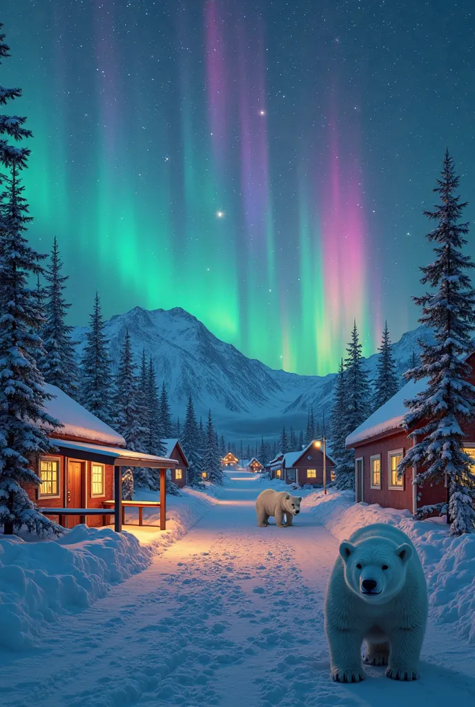 in a small town in northern Canada, Churchill, Manitoba, "Polar Bear Capital of the World", hungry bears, Jail Polar Bear, color...