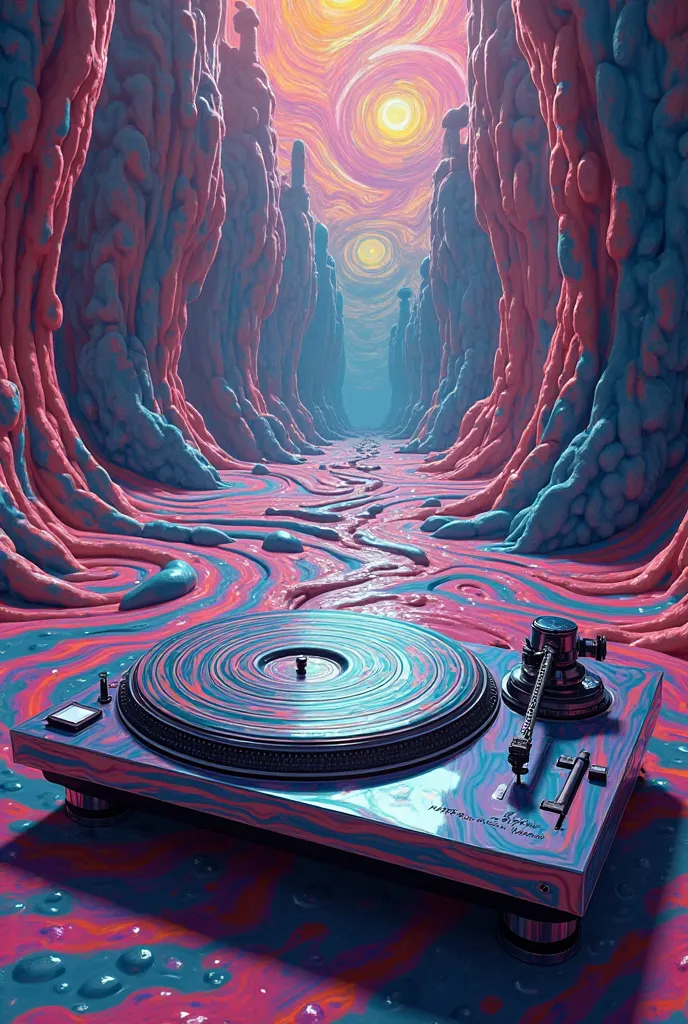turntable and pyschedelic visual 