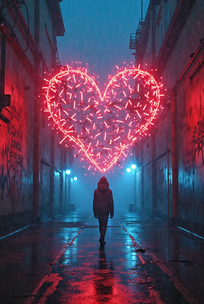 **🎨 Prompt for Surrealist Music Poster + cyberpunk:**  
*"A broken heart in 4D, composed of floating letters in Spanish that for...