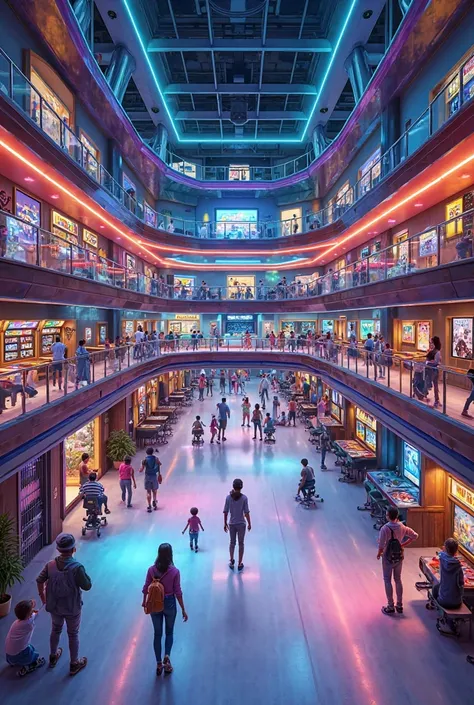 make a interior design make it colorful or very vibrant
t floor - Arcades and Billiards 
2nd floor – Bowling & Snack Bar
3rd flo...