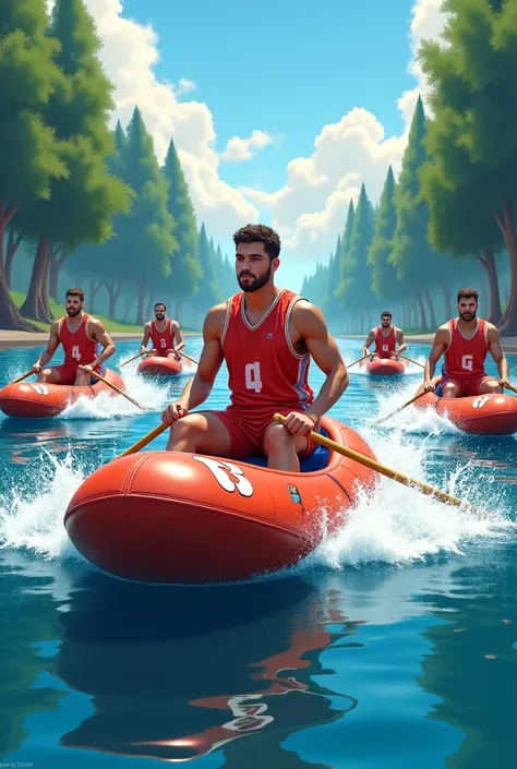 Do a basketball team regatta based on this photo 