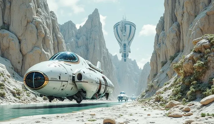 He designs a hyperrealistic 16K image set on a barren, muddy alien planet. The environment is laden with moisture and swirling d...