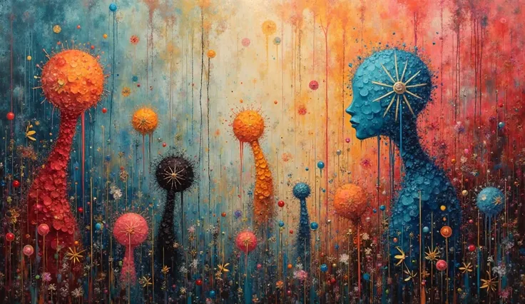 Painting with a abstract, realistic, masterpiece, high resolution , dripping colors, shapes, MASTERPIECE 