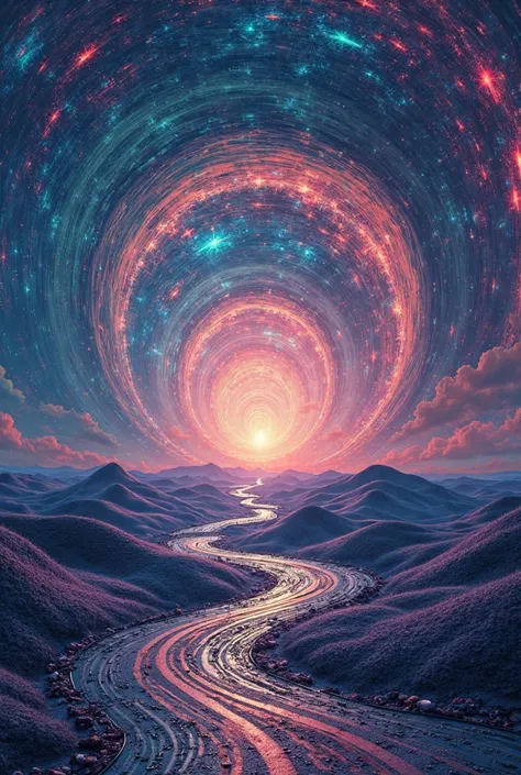 Make a landscape image of trapped in the groove loop