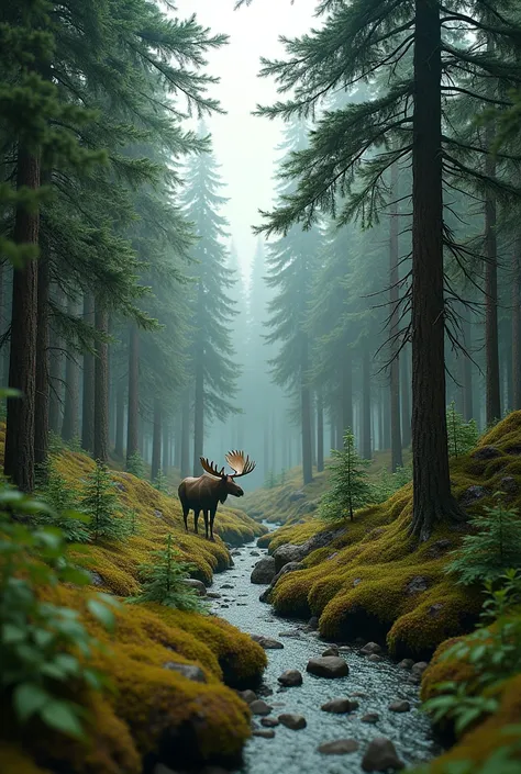 A background for taiga diorama
