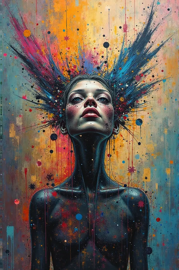 I want to create an abstract painting that expresses the sentiment of a Basque person who is a stremer who has to look like anot...