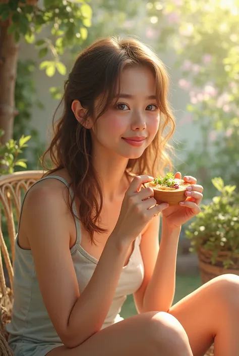 She's having a snack, do it like the first one.