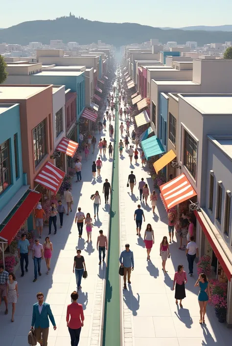 Improve the image by turning back that pedestrianized clothing shopping street 