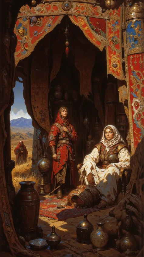 kipchak women，nomadic blanket house，Turki