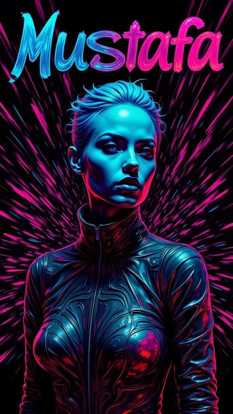 **MUSTAFA CLASSIC**  
*(An 80s Cyber-Psychedelic Vision)*  

**Visual Concept:**  
A high-contrast, **geometric pattern explosio...
