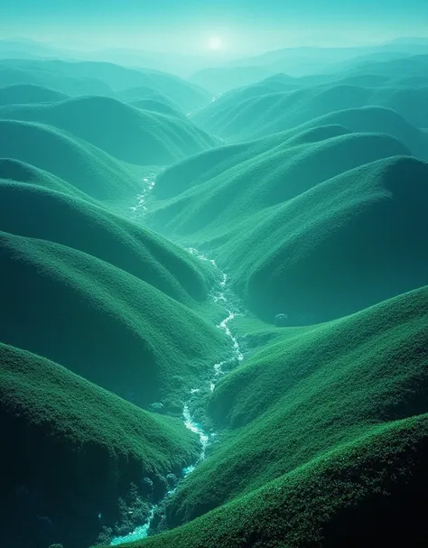 wide landscape bathed in light Moebius style.