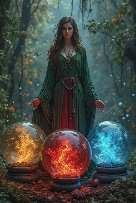 Make five crystal globes, each representing the five elements (ar, terra, fogo, Water and Spirit).
E em cada um deles, there is ...