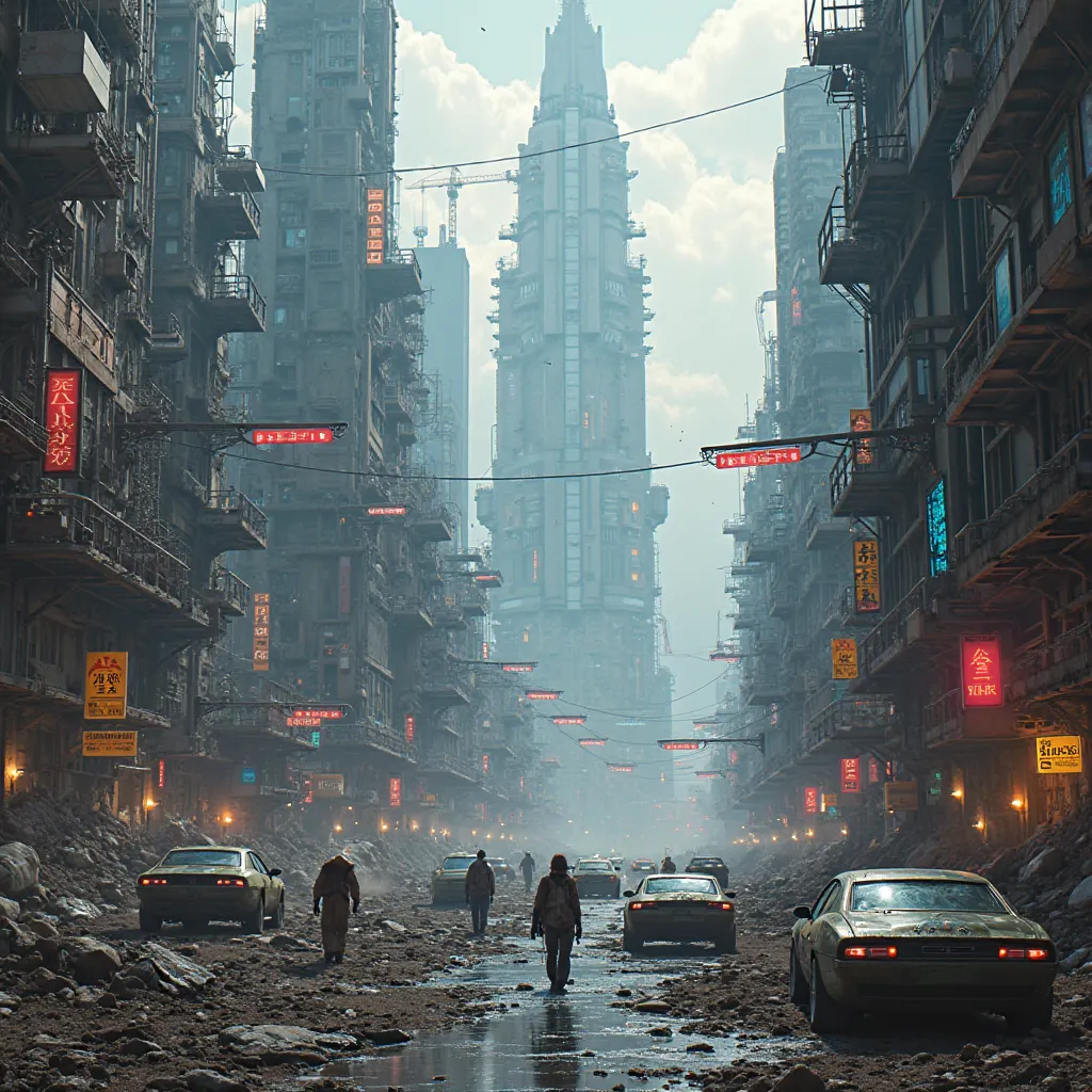  Technoville City, Cyberpunk, Destroyed start in construction  