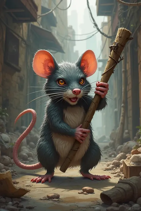 Make a rat with a stick