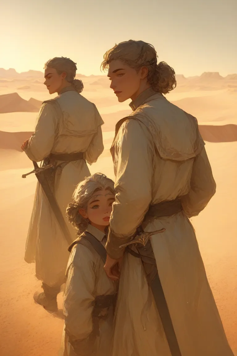 Make a man with Arabic,he is young,tem cabelo grande,wears shabby clothes and old,runs desperately in a desert,There are 5 soldi...