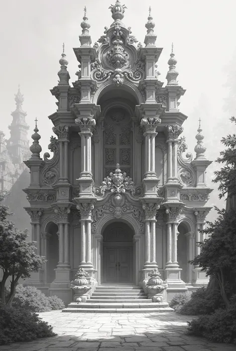 I need a very simple drawing without color, that is to say, monochrome about baroque architecture