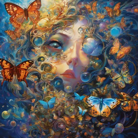 Exciting Dreams， Surrealism写实， Abstract， Psychedelic,  Masterpiece Art ， Mental Artificial Intelligence , （ Masterpiece Art ，bes...