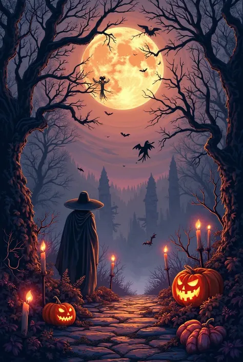 Create a Halloween party invitation on October 31 at 21:00 at my house