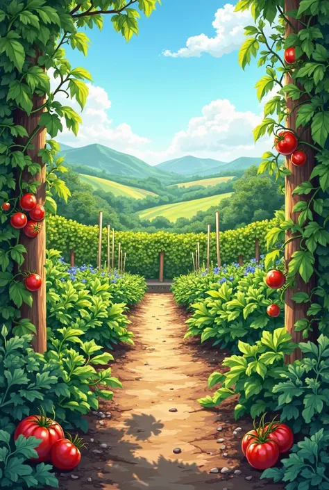 a vegetable garden TO COLOR, Just the draft tlgd
