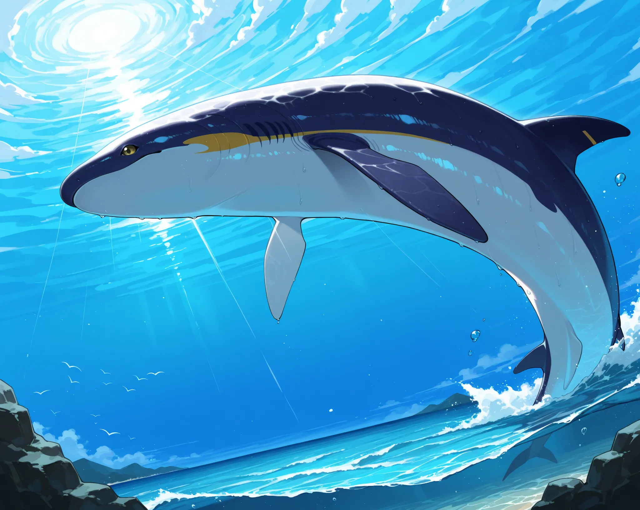 score_9, score_8_up, score_7_up, Source_Anime, 
star々Whales swimming in the large ocean, star月夜