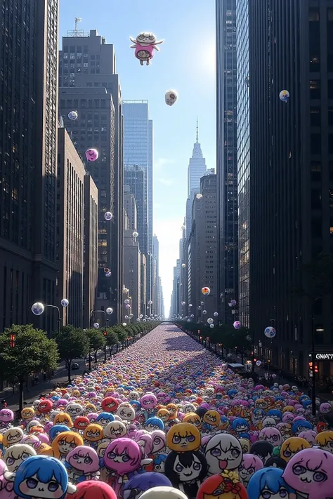 Dororo overflow into the streets of Manhattan, New York. (The roads between the skyscrapers are filled with Dororo: 1.8). (Many ...