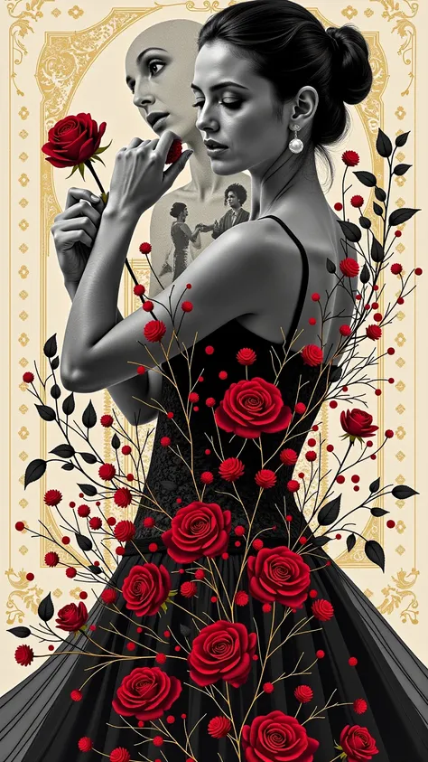 **✨ "TANGO ELEGANCE: FLORAL SURGE" ✨**  
*A Mustafa Classic Masterpiece*  

**CORE CONCEPT:**  
A hyper-detailed graphite and di...