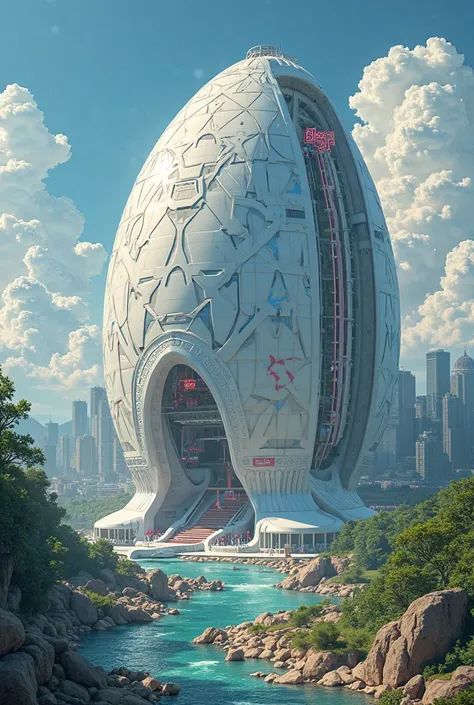 Make a large dome-shaped structure in manga style
