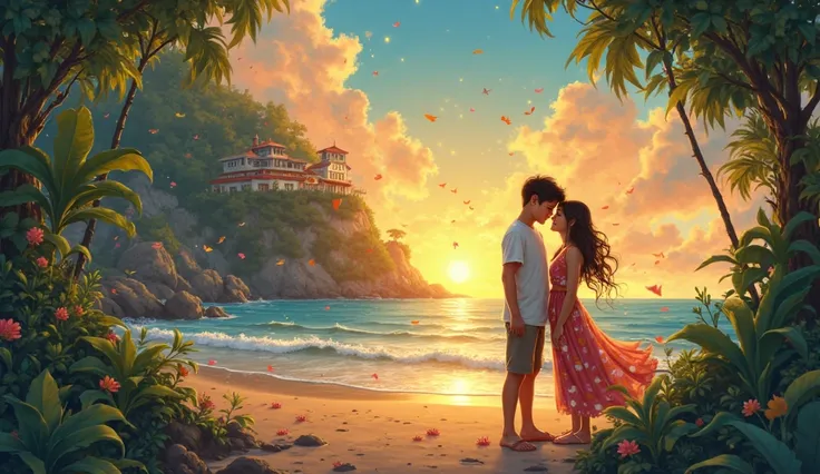 "A young boy and girl, newly in love, spend an unforgettable day together. They begin in a peaceful jungle, walking hand in hand...