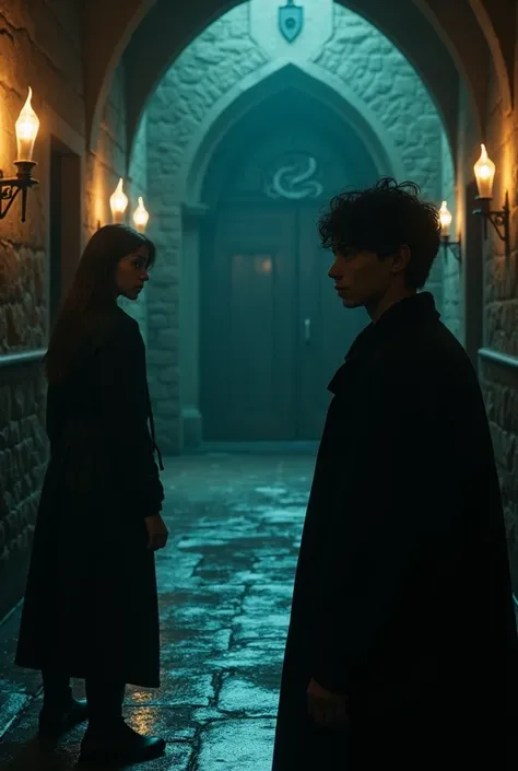 **The dark Hogwarts hallway**  

**Scene:**  
The abandoned corridor of the third floor. Tarnished torches cast shaking shadows ...