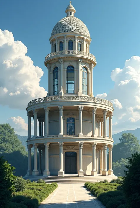 Building with rotunda and latticework
