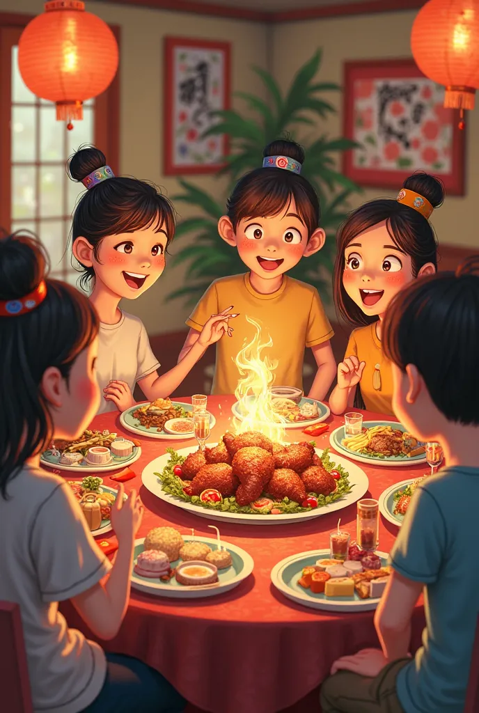 Create an image for those who most share and enjoy with Ki Chicken Bom
