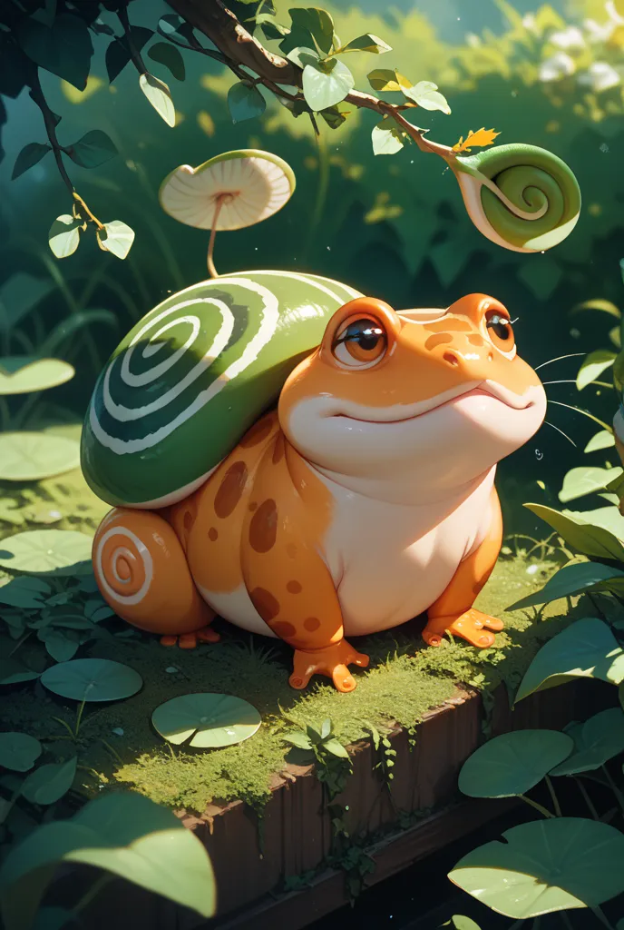 A frog being stared at by a snail

A frog being stared at by a snail
