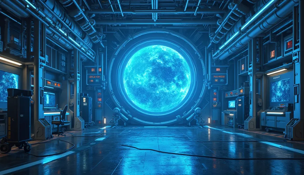 blue lighting, high resolution, 4k, photorealistic, cinematic, dramatic, vivid, intricate details, a modern high-tech environmen...