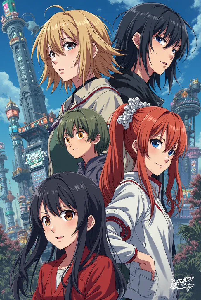 I need you to create images saying top 5 with anime images top 5 the best animes of 2025
