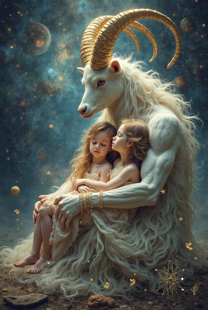 Capricorn sign Hold the twins in your lap