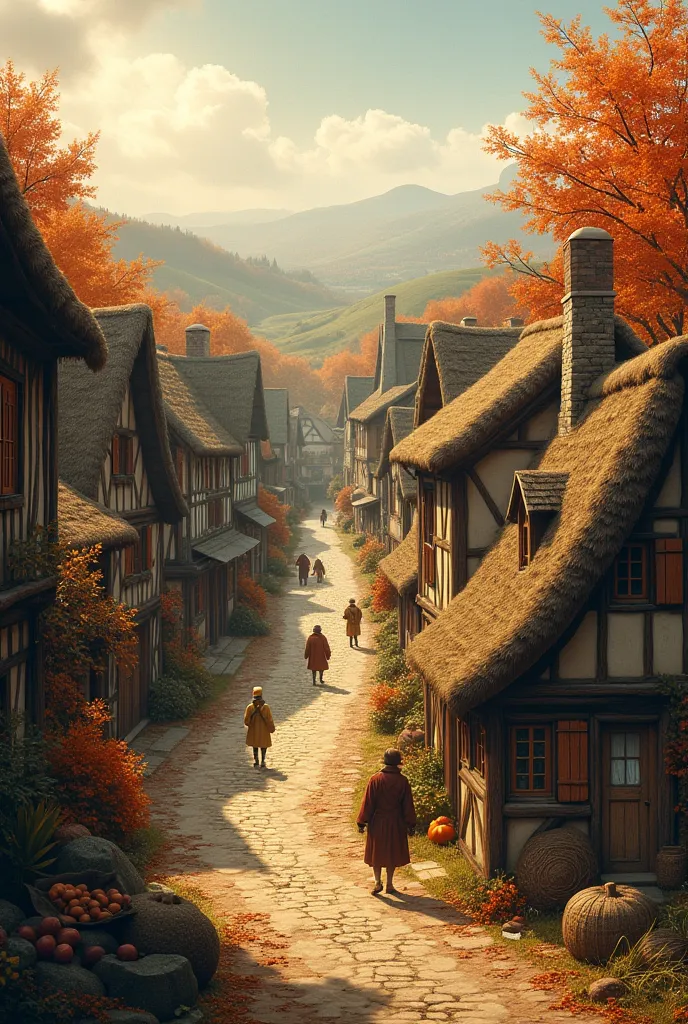 An ordinary village with an autumn atmosphere 