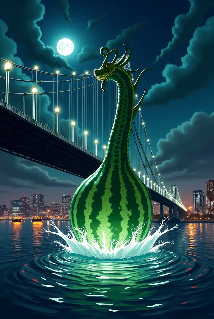 
Anime style prompt (TikTok aspect ratio, sequential frames)
A dramatic anime scene at night under Rama IX Bridge. A large water...