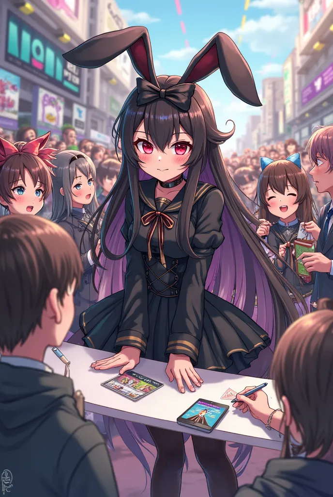 an image of Kuromi doing an autograph 
