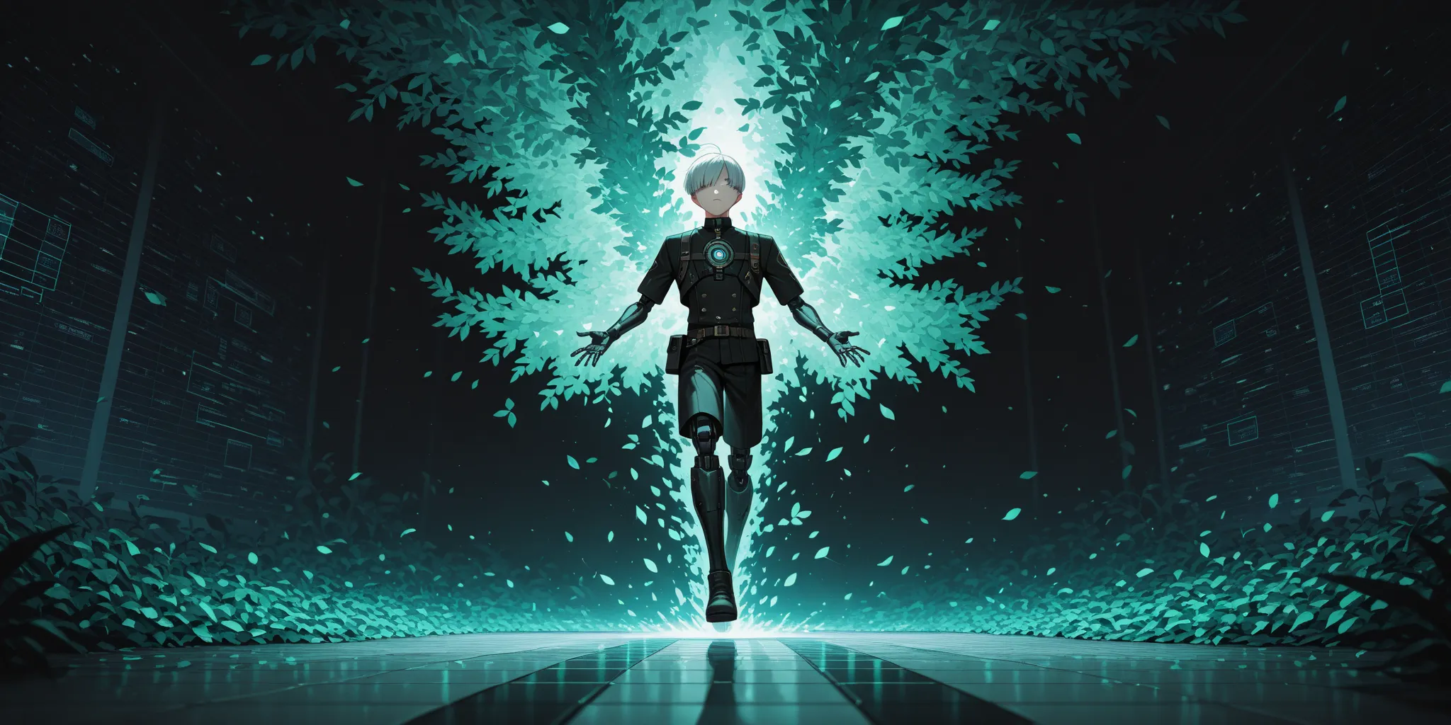 two-dimensional blockchain art style，2B/9S/A2's digital division embodies the characteristics of an NFT：The body consists of int...