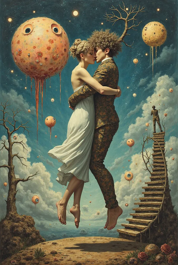 zów):

	“A surrealist painting of ‘Position 60’ imagined as a symbolic fusion of two human-like figures intertwined in an abstra...