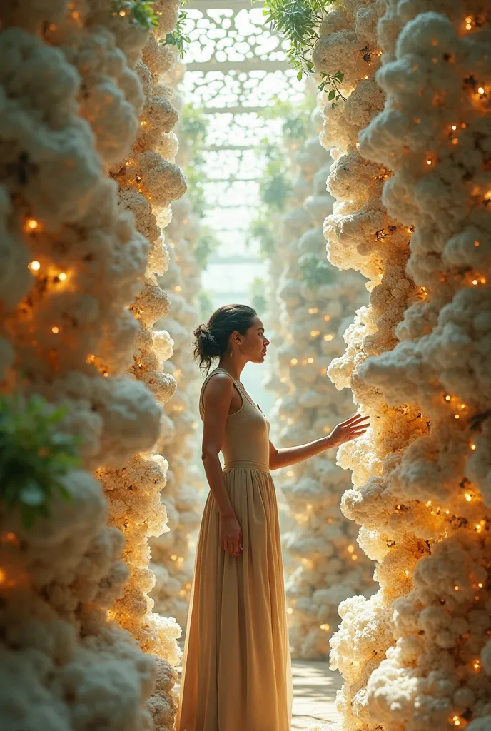 A portrait of a brilliant and beautiful bio-architect standing inside her latest creation: a library grown from living, luminous...