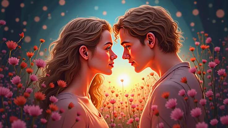 Surrealism style. From Elara's perspective, her life with Leo is a perfect, hyper-realistic painting, every detail saturated wit...