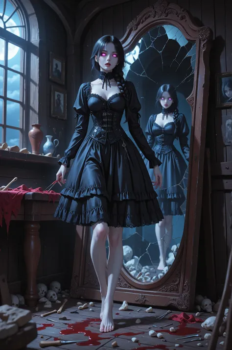 (masterpiece), (ultra realistic), (8K RAW), cinematic gothic lighting, high detail, dark fantasy atmosphere — a hauntingly beaut...