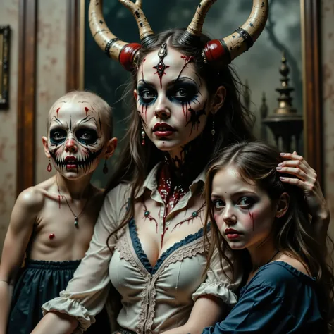 A nightmare. A woman and her aborted babies are stuck in Hades. Super special effects used in this image, I imagine I'm age agai...