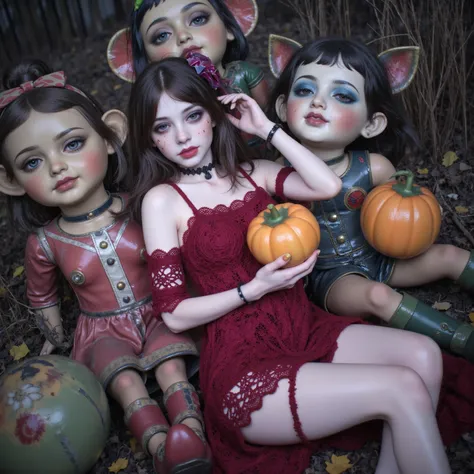 (((at SFW))), ethereal and haunting, (Acutance:0.88), ExtremelyDetailed Dumped a beautiful detailed porcelain Little doll, Lying...