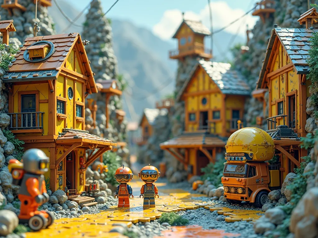 The model is A small village and full of colours, its buildings are not ordinary... Every house is made of metal gears and huge ...