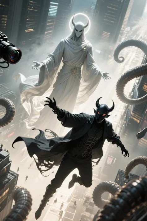 [Spectruman]=[神and正義を擬人化し象徴的に表せ]、[Phantom of the Dark]=[The Devil's Incarnation personify and symbolically express the personifi...